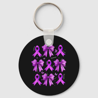Llavero Lazo Coquette Morado Concienciación sobre el Cánce
