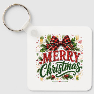 Llavero Lazo de Cuadros Navideños