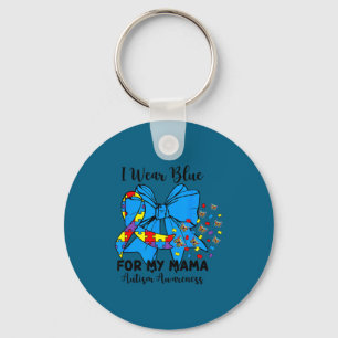 Llavero Lazo de mariposa autismo llevo azul por mi mamá 
