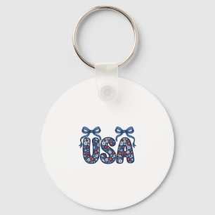 Llavero Lazo floral USA Diseño vectorial patriótico_1