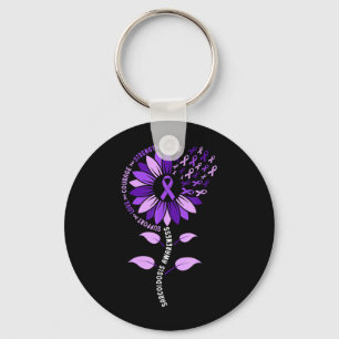 Llavero Lazo Morado del Girasol Conciencia sobre Sarcoidos