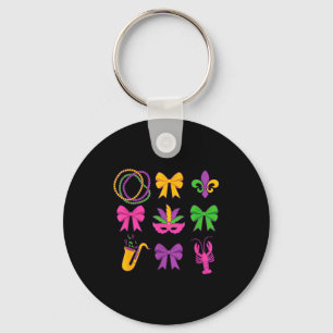 Llavero Lazos de Coqueta de Mardi Gras Lindos