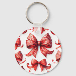 Llavero Lazos Navideños Rojos