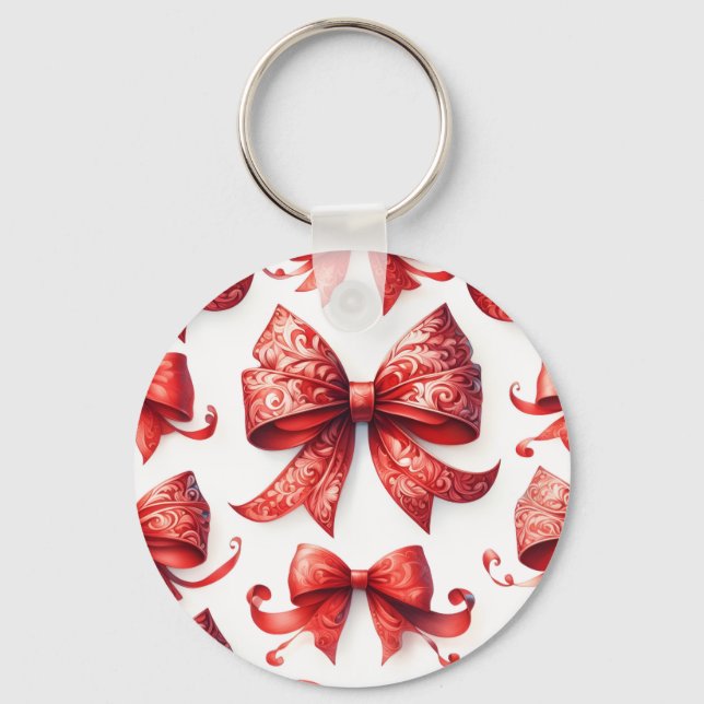 Llavero Lazos Navideños Rojos (Anverso)