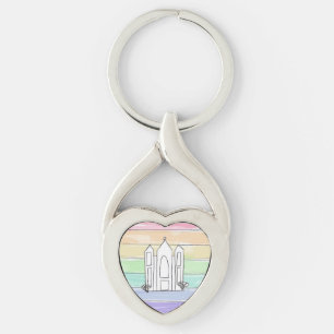 Llavero LDS Salt Lake City Temple rainbow sunset mormon