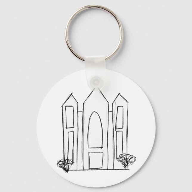 Llavero LDS Salt Lake City Temple simple mormón moderno (Anverso)