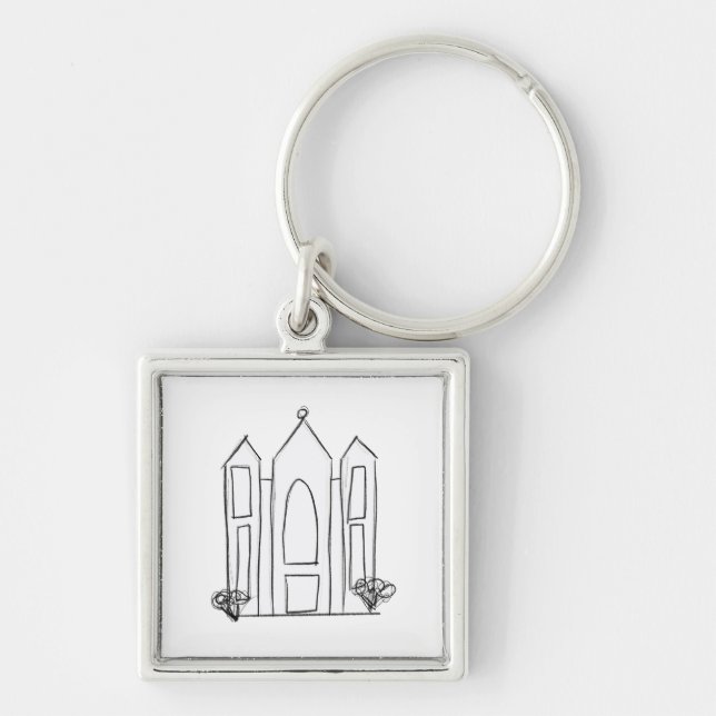 Llavero LDS Salt Lake City Temple simple mormón moderno (Frente)