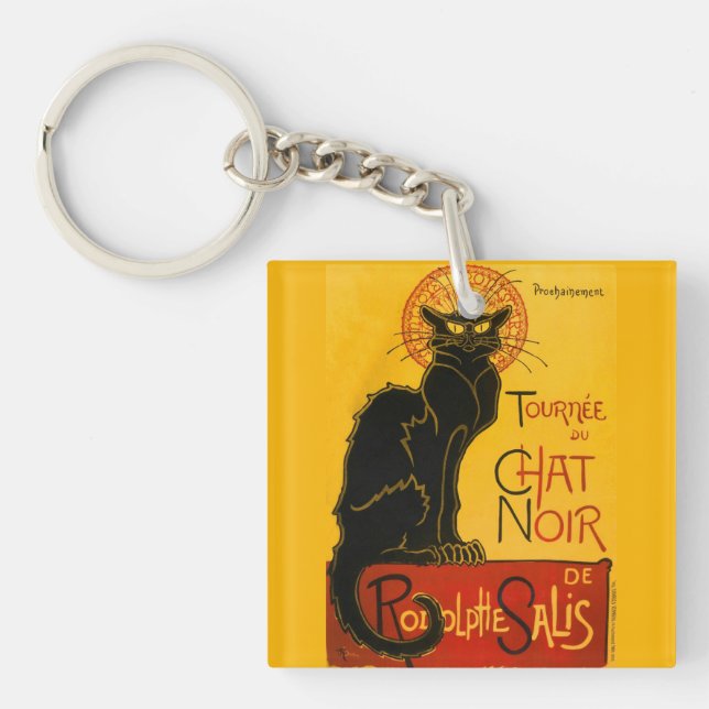 Llavero Le Chat Noir El Viento Art Nouveau Del Gato Negro (Frente)