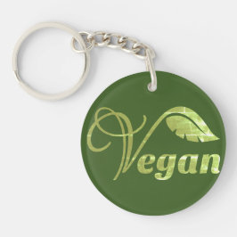 Llavero Leaf del logotipo vegan