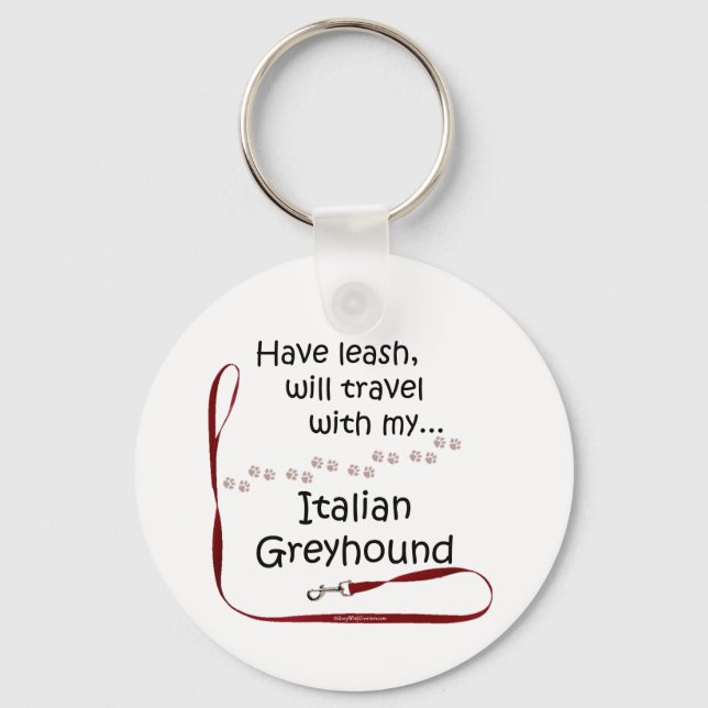 Llavero Leash de viaje de Greyhound italiano - Keychain (Anverso)