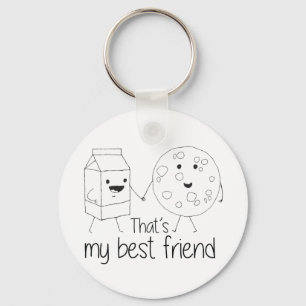 Llavero Leche y galletas Mejor amigos BFF Amistad Arte
