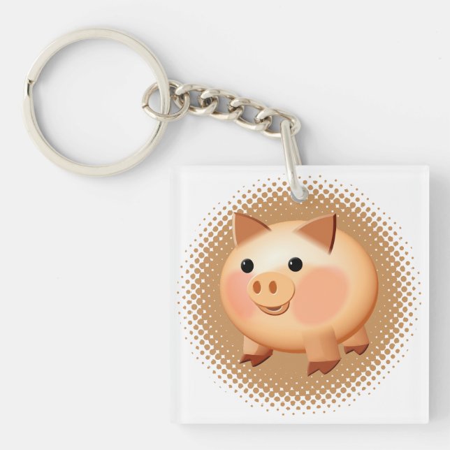 Llavero Lechón de Personalizado corto (Frente)