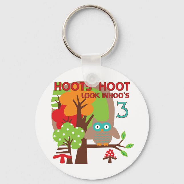 Llavero Lechuza 3 camisetas de cumpleaños y regalos (Anverso)