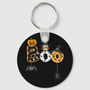 Llavero Lechuza Boo De Halloween Con Arañas Gorras De Bruj