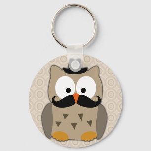 Llavero Lechuza con bigote y Gorra