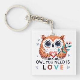 Llavero Lechuza Cuta - Keychain Amor