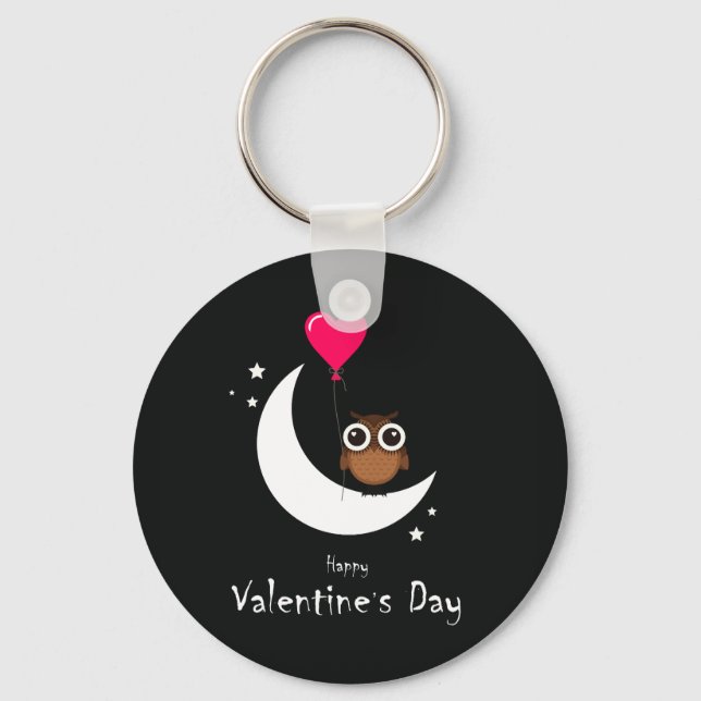 Llavero Lechuza Cute el día de San Valentín (Anverso)