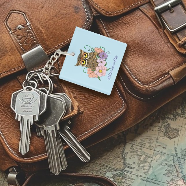 Llavero Lechuza de flores primavera pastoral (Subido por el creador)