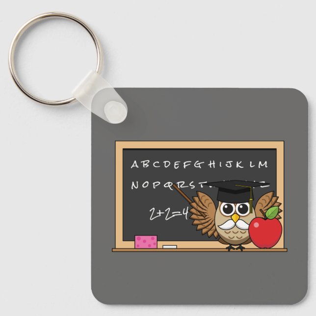 Llavero Lechuza educativa con Personalizado Apple (Anverso)