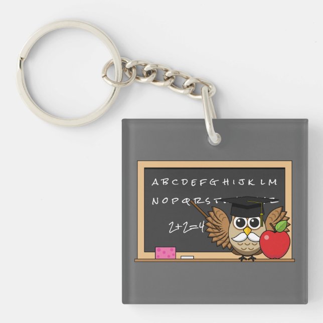 Llavero Lechuza educativa con Personalizado Apple (Frente)