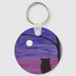 Llavero Lechuza y luna llena