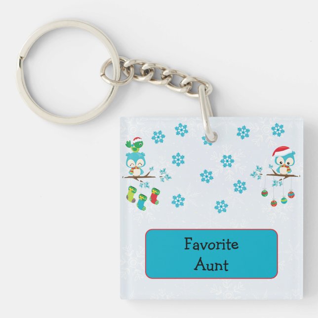 Llavero Lechuzas de copo de nieve favoritas (Frente)