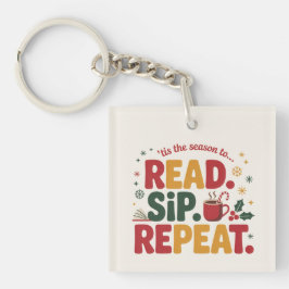 Llavero Leer Beber Repetir Lectura Navideña