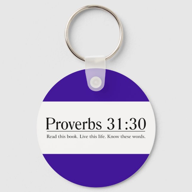 Llavero Leer los proverbios de la Biblia 31:30 (Anverso)