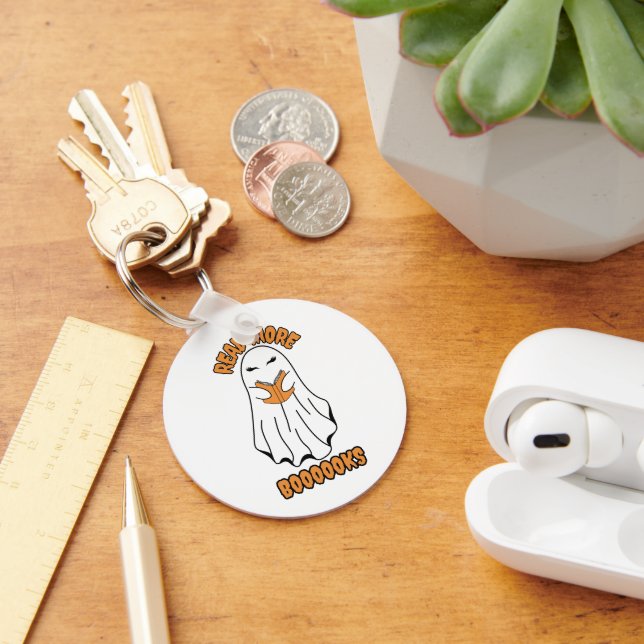 Llavero Leer más Libros Naranja fantasma de Halloween (Escritorio )