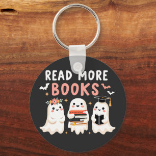 Llavero Leer más libros Spooky Halloween Ghost Book Lovers