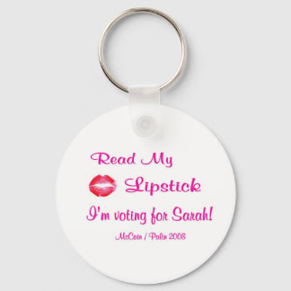 Llavero Leer mi lápiz labial - ¡Votaré por Sarah!
