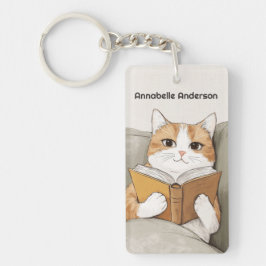 Llavero Leer un gato Personalizar un libro