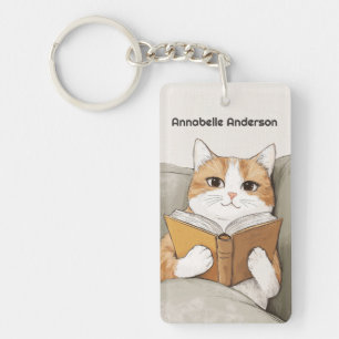 Llavero Leer un gato Personalizar un libro