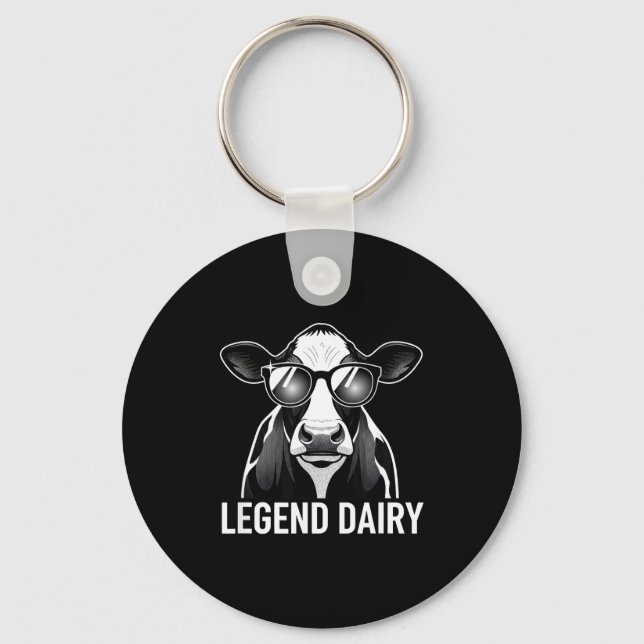 Llavero Legend Dairy, Cool Cow With Sungles  (Anverso)
