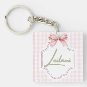 Llavero Leilani Baby Nursery Gingham Personalizado