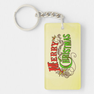 Llavero Lema de la tarjeta de cosecha navideña Merry