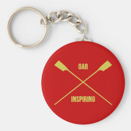 Llavero Lema inspirador del remo y remos cruzados rojos