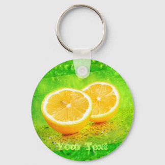 Llavero Lemon en lona en lona y goteo de agua Keychain
