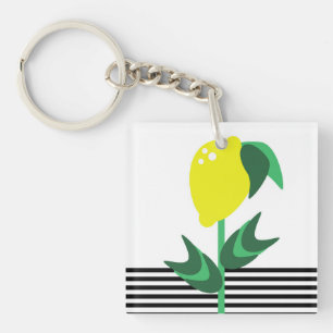 Llavero Lemon Fruit Garden Plant Stripes