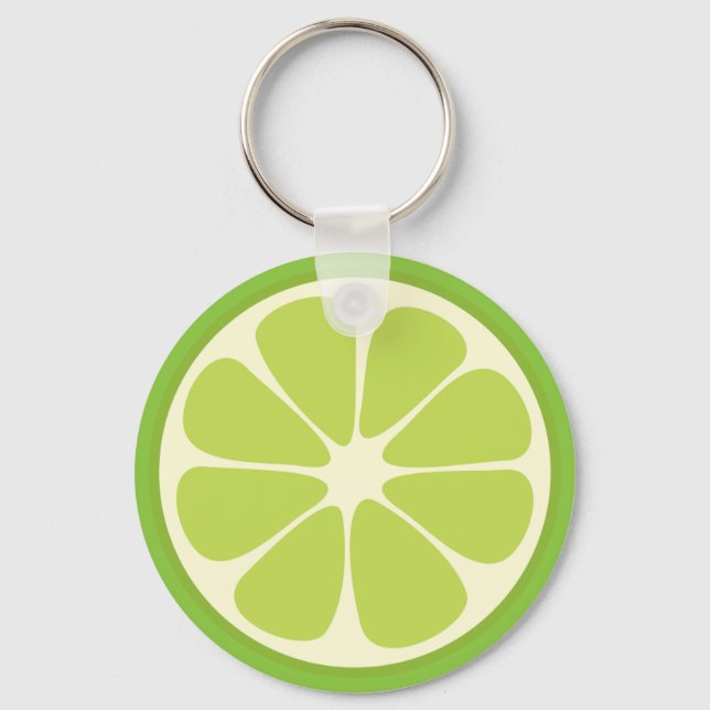 Llavero Lemon Lime Green Juicus Summer Citrus Fruit Slice (Anverso)