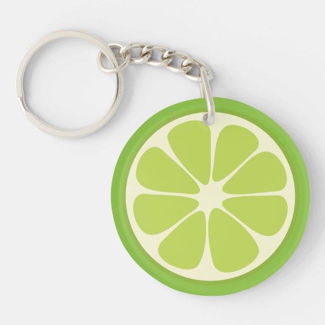 Llavero Lemon Lime Green Juicus Summer Citrus Fruit Slice (Frente)