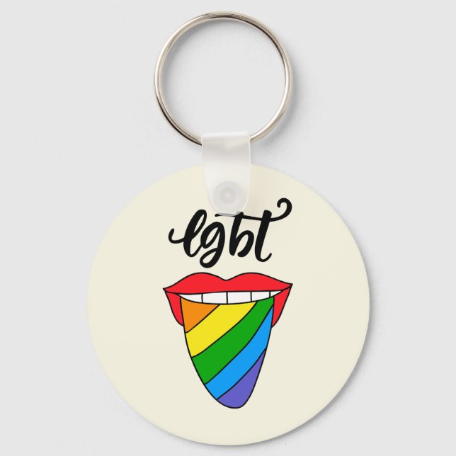 Llavero Lengua arcoiris LGBT (Anverso)