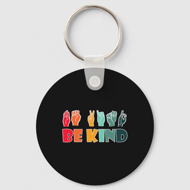 Llavero Lenguaje de señas americano amable Conciencia de d (Anverso)