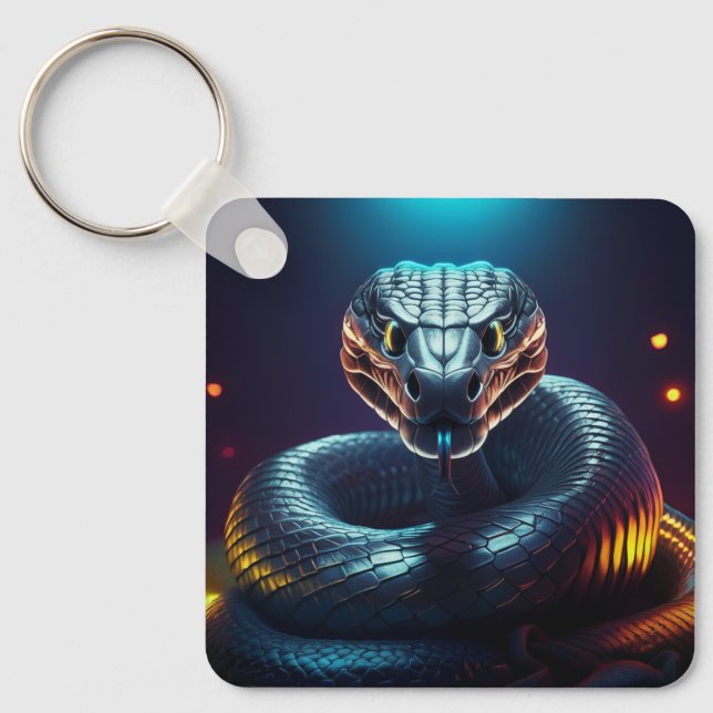 Llavero Lengüetazo de serpiente víbora plateada (Anverso)