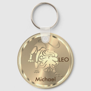 Llavero Leo el León - Rótulo Zodiaco - Oro