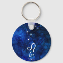 Leo Zodiac Constellation Dark Blue Galaxy Monogram
