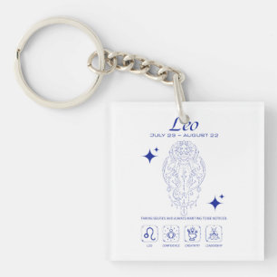 Llavero Leo Zodiaco Confianza Astrología Arte de Línea