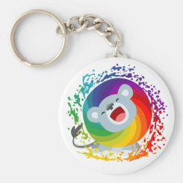Llavero León blanco arco iris Personalizado