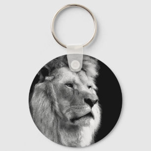 Llavero León blanco negro
