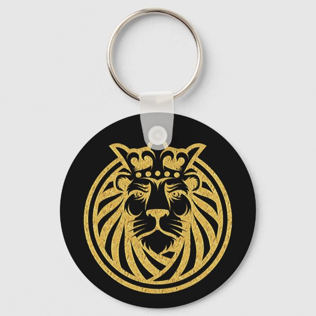 Llavero León con corona - Estilo de oro 4 (Anverso)